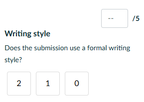 Self-assessment criterion